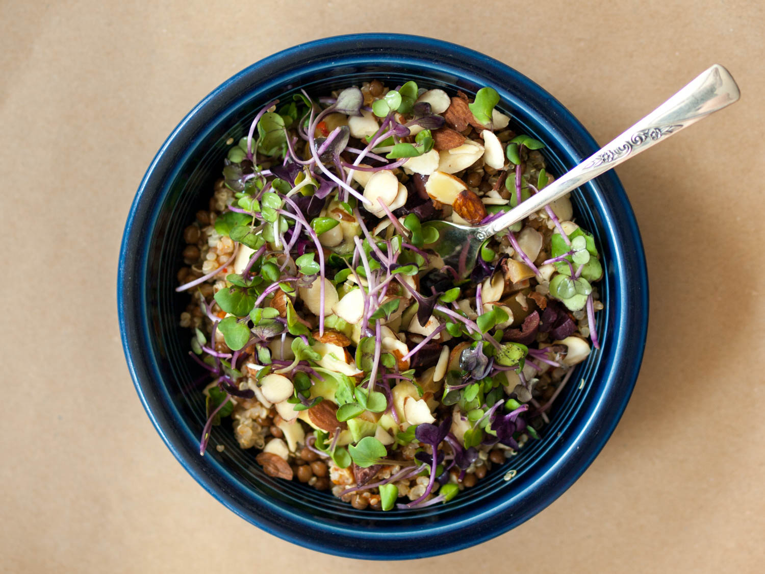 lentil quinoa bowl